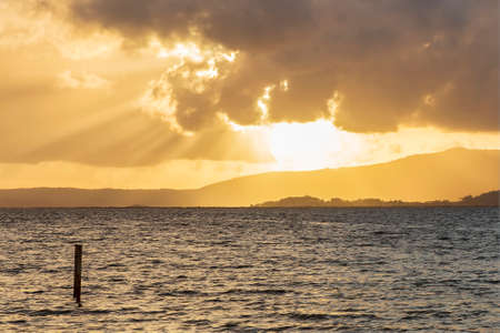 Sunset atArousa estuaryの写真素材