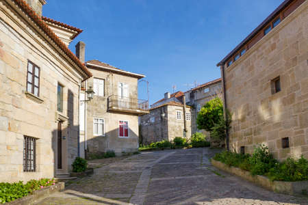 Street and old houses in Pontevedra city