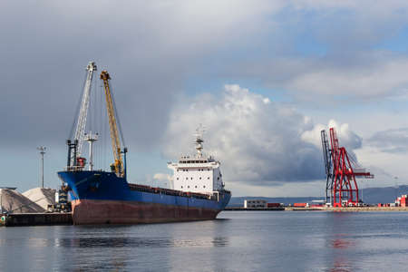 Moored vessel on Vilagarcia de Arousa commercial harborの写真素材