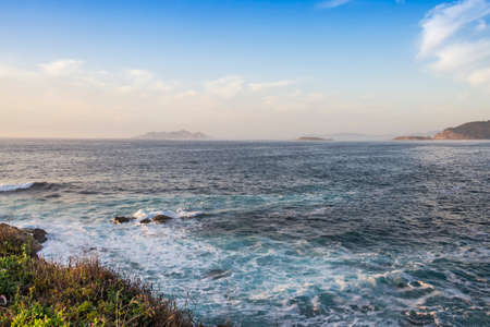 Cies Islands in Vigo estuary from Silleiro Cape