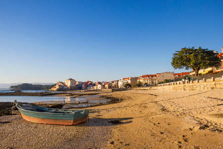 Compostela beach boardwalk to Carril village in Vilagarcia de Arousa townの写真素材
