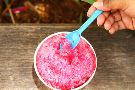 Red water Shaved iceの写真素材