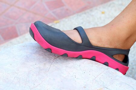 Women's feet in shoes