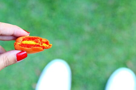 Colorful macaroonsの写真素材