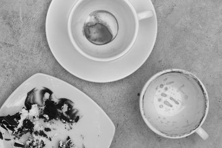 Closeup of a plate after the dessert was finished