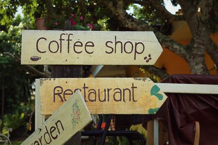 coffee shop vintage label sign