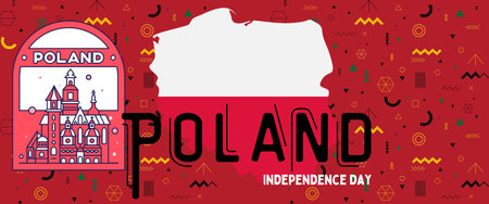 Poland national day banner modern styleのイラスト素材