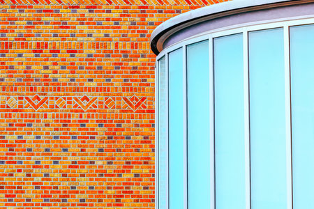 Wall Pattern and Glass Abstract Architectureの写真素材