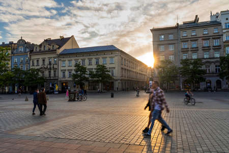 Krakow, Poland - MAY 18, 2020: The city is slowly restoring it's energy after the lockdown due to coronavirus is liftedのeditorial素材