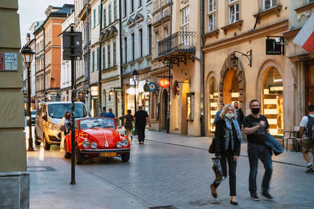 Krakow, Poland - MAY 18, 2020: The city is slowly restoring it's energy after the lockdown due to coronavirus is liftedのeditorial素材