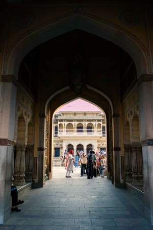Jaipur, India - October 21, 2012: An interior of a royal city palace opened as one of the tourist attractionのeditorial素材