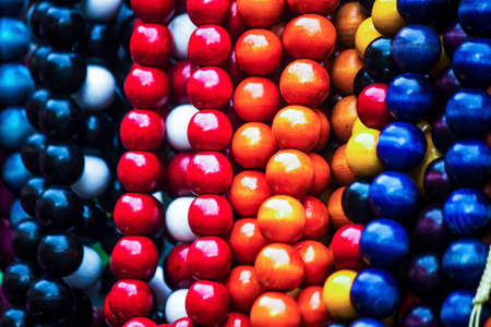 Krakow, Poland - December 08, 2014: Street photography of colorful toy balls souvenir shops and items kept in it for tourists in Main square center of cityのeditorial素材