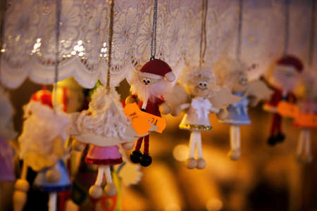 Krakow, Poland - December 08, 2014: Street photography of souvenir shops and items kept in it for tourists in Main square center of cityのeditorial素材