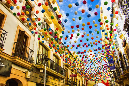 Ronda, Spain - September 06, 2015: Feria season in Andalusia celebrating spectacular Pedro Romero Festival, a joyful and colorful week-long celebration that culminates in a prestigious bullfight.のeditorial素材