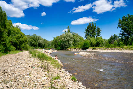 Bielsko Biala, Poland: Sola river near Wieprz originates in the Western Beskids mountain range near...