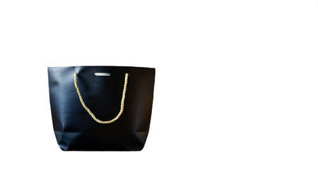 black women carry bag with string on side without any brand isolated on white background for copy paste textの写真素材