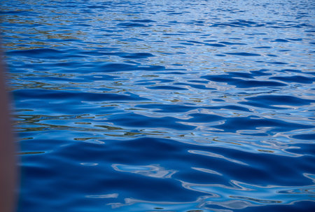 Abstract water background, beautiful transparent clear blue sea, Mediterranean sea, wonderful nature, summer vacation conceptの写真素材