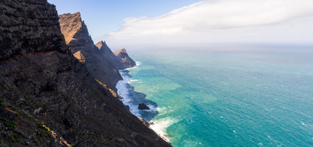 Mirador del BalcÃ³n, amazing viewpoint overlooking the Atlantic Ocean, Las Palmas de Gran Canaria island, Spainの写真素材