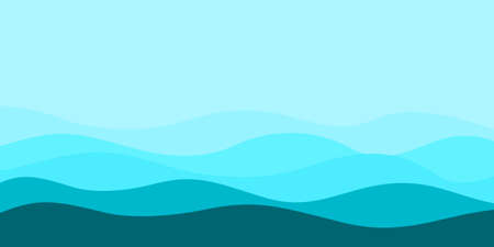 abstract background with blue color gradient sea waves background illustration