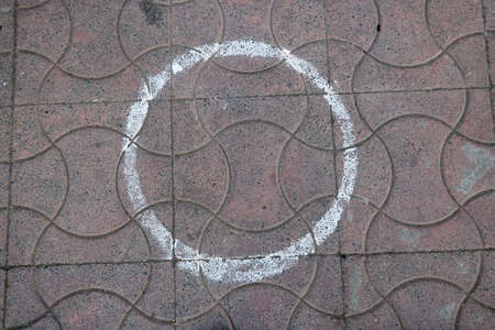 white circle  is made during lock-down in India to maintain distance(social distance)の写真素材
