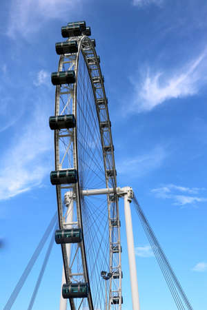 City-Singapore, Country-Singapore 05/10/2020 close up view of Singapore flyer deck with background of blue skyのeditorial素材