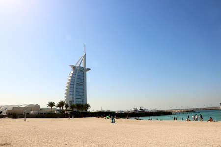 Country-Dubai Date- 07/18/2020 landscape view of burj al arab 7 star hotel near Jumeirah beachのeditorial素材