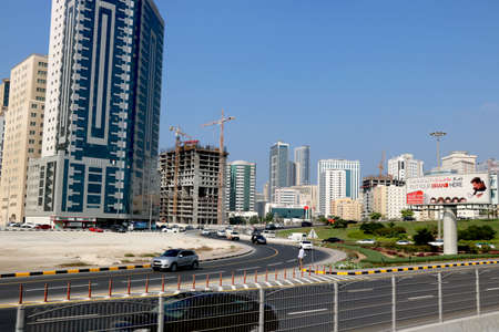 Country- UAE City- Sarjah, Date 07/20/2020 view of Sarjah city with big building car and road