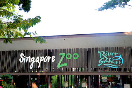 Country-Singapore, Date 07/26/2020 Entrance of singapore zoo and river safariのeditorial素材