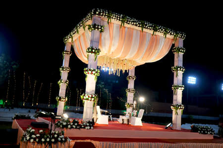 City- Valsad, state- Gujarat Country- India, Date09/16/2020Top view of wedding decoration stageのeditorial素材