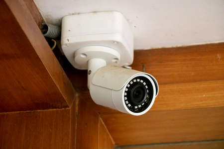 image of closed-circuit television installed officeの写真素材