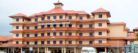 Country-India, State - Kerala, City- Cochin, view of Cochin internation airport building from outsideのeditorial素材