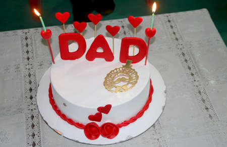 Creamy cake for birthday party and eventsの写真素材