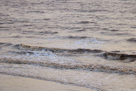 View of water tide on Indian beachの写真素材
