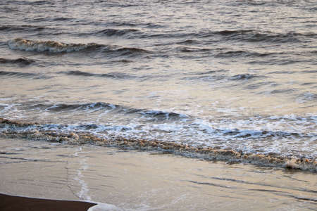 View of water tide on Indian beachの写真素材