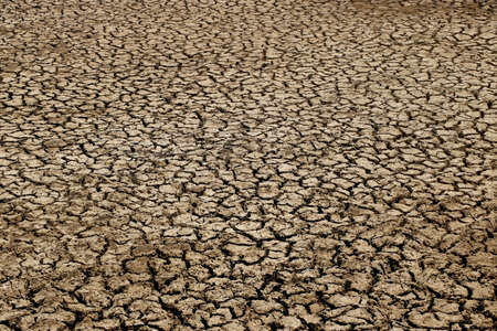 Dry aried land caused by extreme dry and hot weatherの写真素材