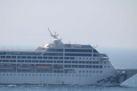 landscape view of large passenger ships (Cruise ship) in oceanの写真素材