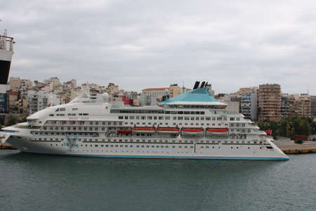 Country-Europe, City - Ship yard- Date- 15-05-2021 landscape view of large passenger ships (Cruise ship)at ship dockのeditorial素材
