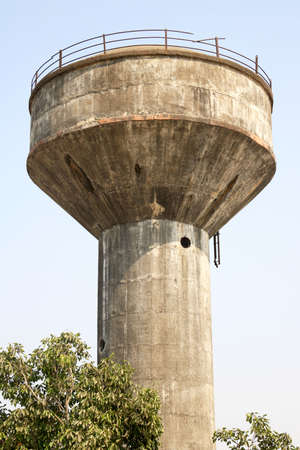 Big water tank in village for water supplyの写真素材