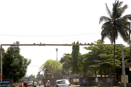 CCTV Install on pole in city for control crime and traffic in Indiaの写真素材
