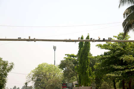 CCTV Install on pole in city for control crime and traffic in Indiaの写真素材