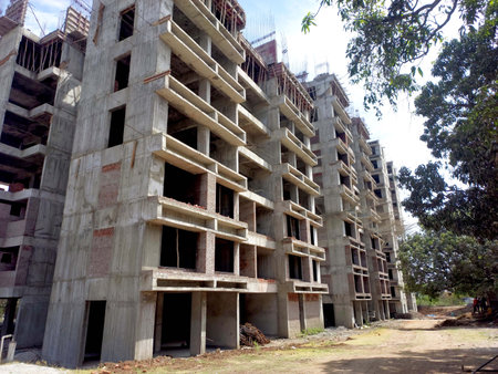 Big Building under construction in Indiaの写真素材