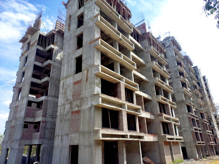 Big Building under construction in Indiaの写真素材