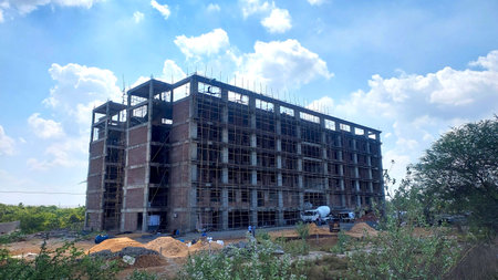 Big Building under construction in Indiaの写真素材