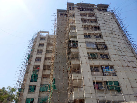 Big Building under construction in Indiaの写真素材