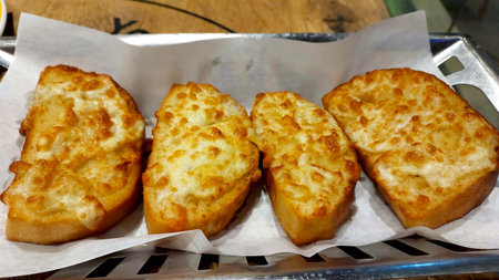 slice of Toast garlic breadの写真素材