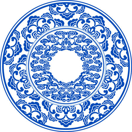 blue and white patternのイラスト素材