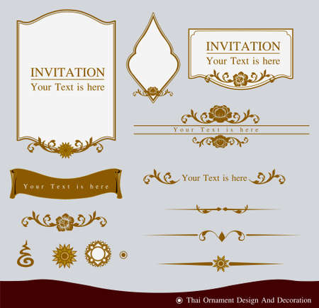 Vector set of Thai ornament design and decoration のイラスト素材