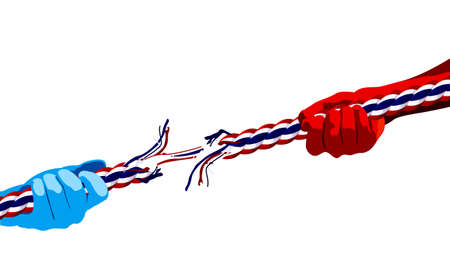 Tug Of War Vector Illustration.