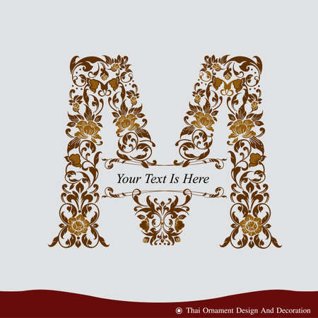 Vector of Letter M in the old vintage style. ABC concept type as icon. Typography designのイラスト素材