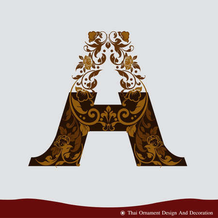 Vector of Letter A in the old vintage style. ABC concept type as icon. Typography designのイラスト素材